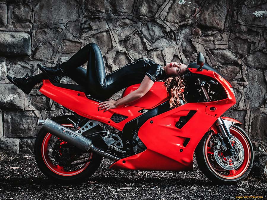 Beautiful girl Beautiful girls and motorcycles in Alma Ata