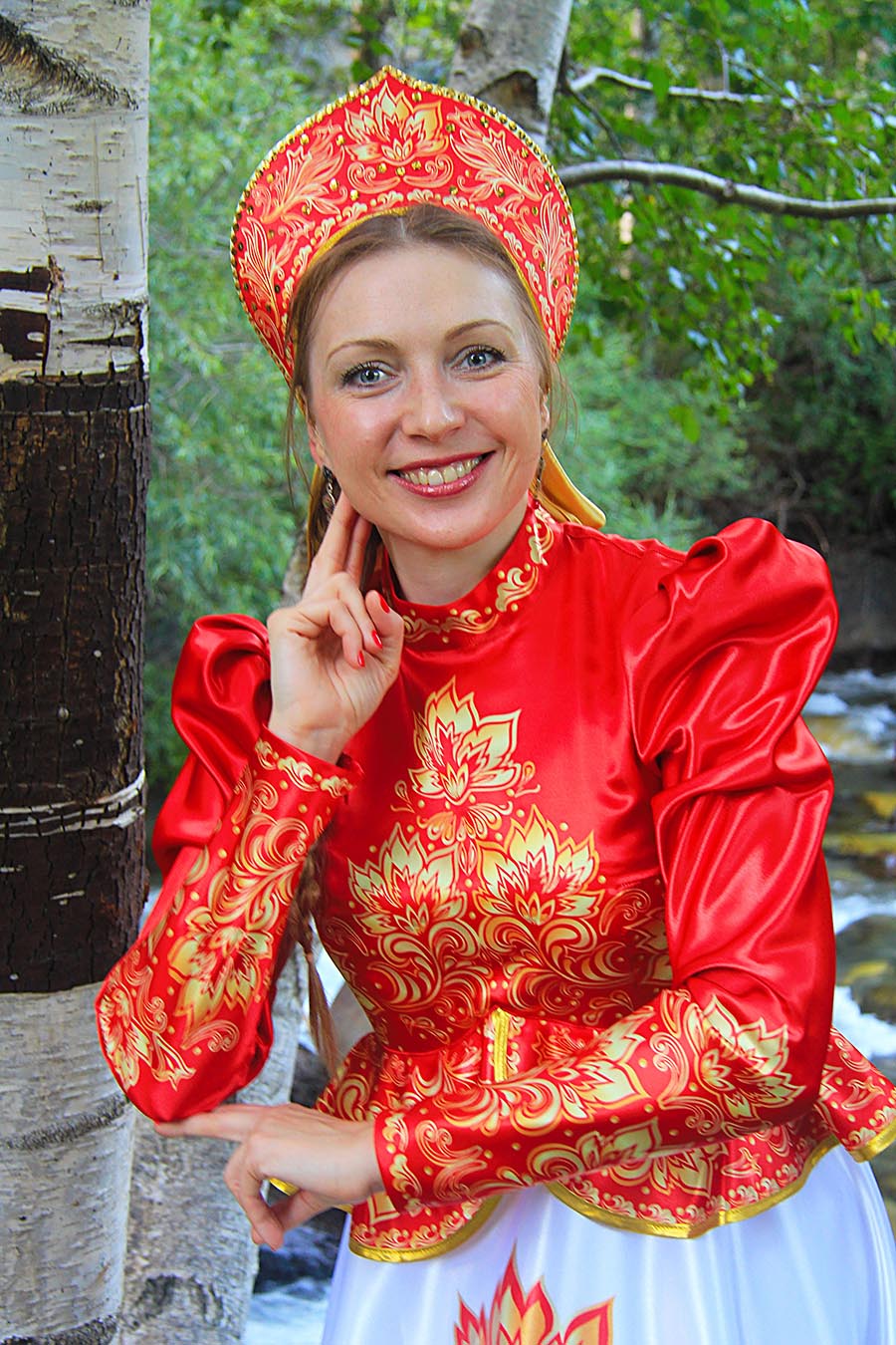 Women in Slavic costumes in Alma Ata