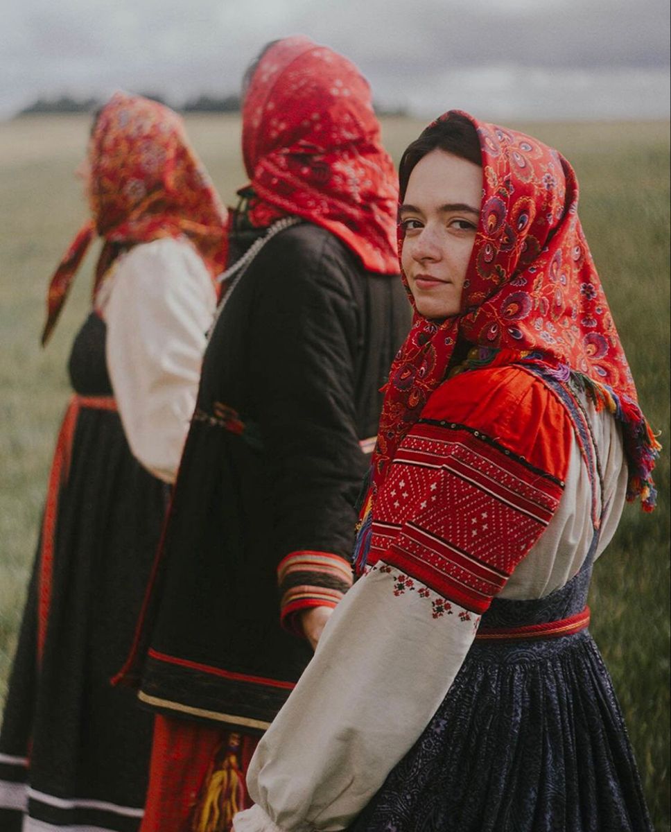 Women in Slavic costumes in Alma Ata