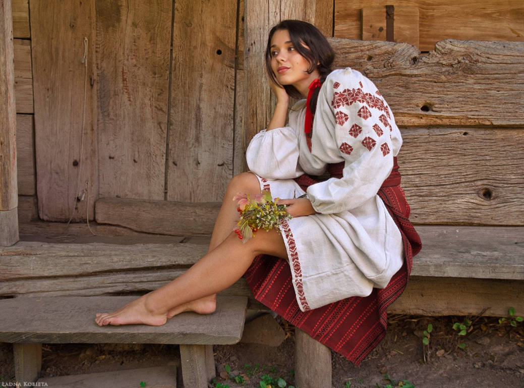 Women in Slavic costumes in Alma Ata