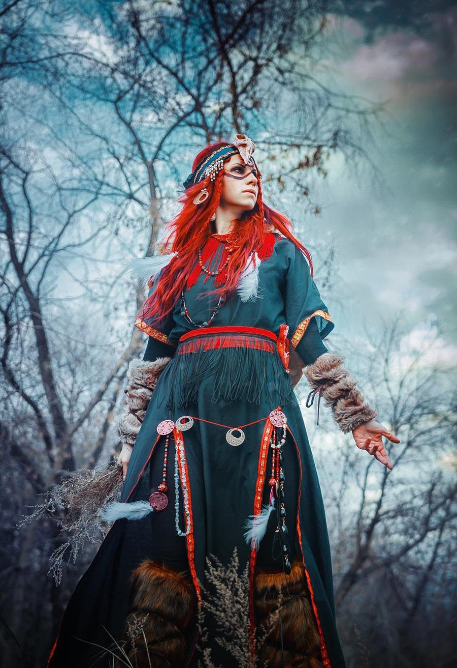 Girls in Slavic costumes underwear in Alma Ata