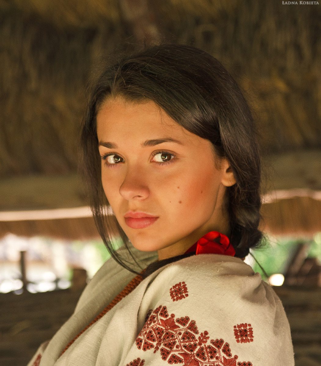 Girls in Slavic costumes in Alma Ata