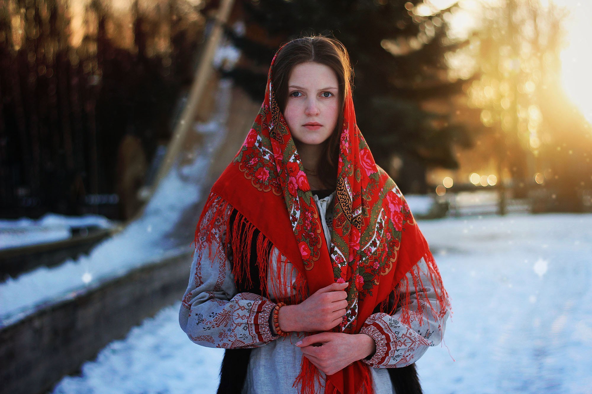 Girls in Slavic costumes in Alma Ata