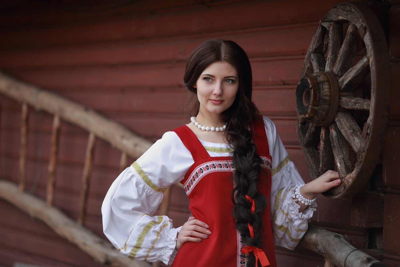 Girls in Slavic costumes in Alma Ata