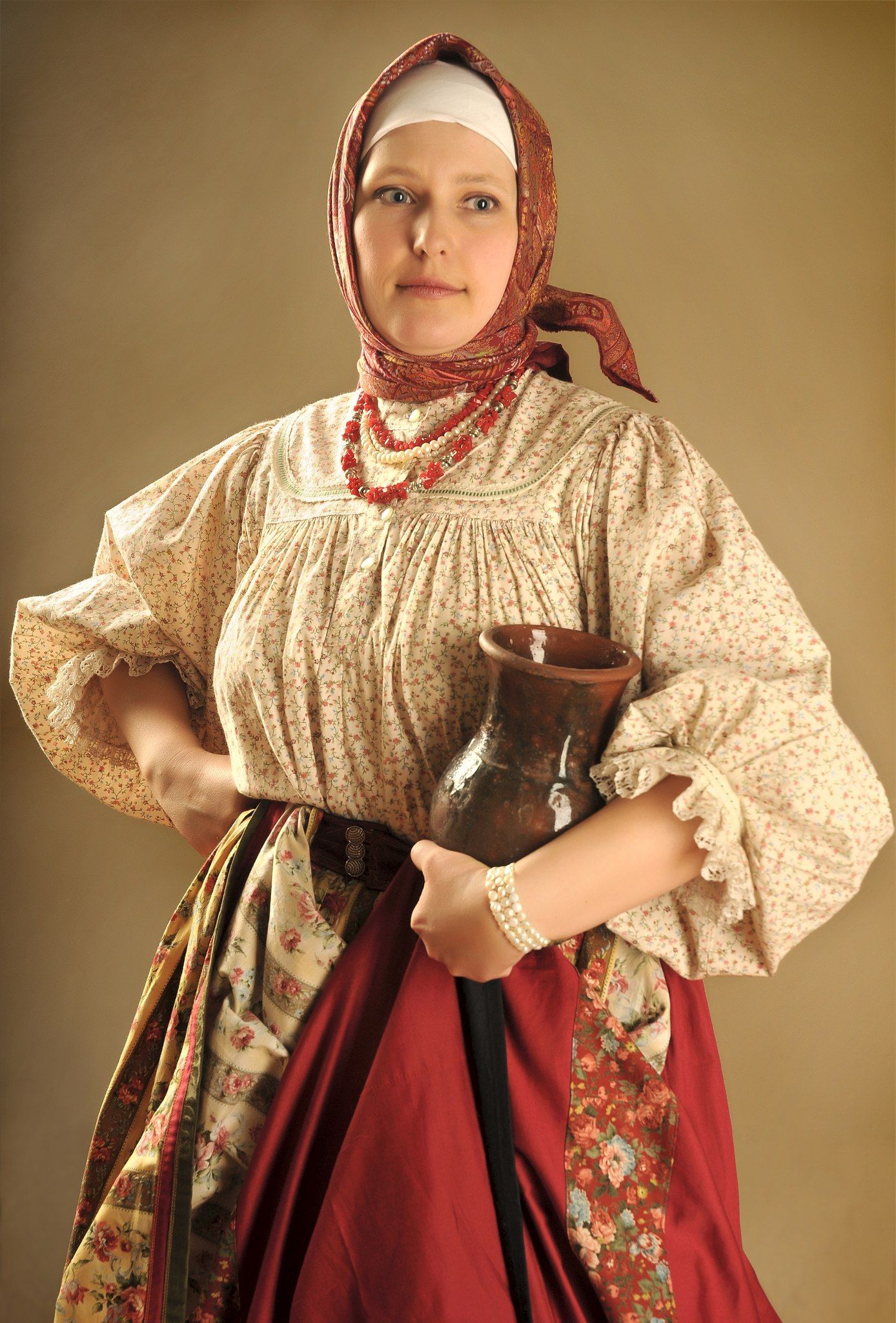 Girls in Slavic costumes in Alma Ata